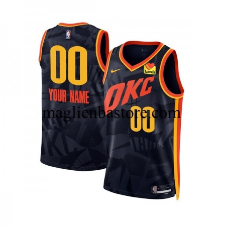 Maglia NBA Oklahoma City Thunder Personalizzate Nike 2023-2024 City Edition Navy Swingman - Uomo